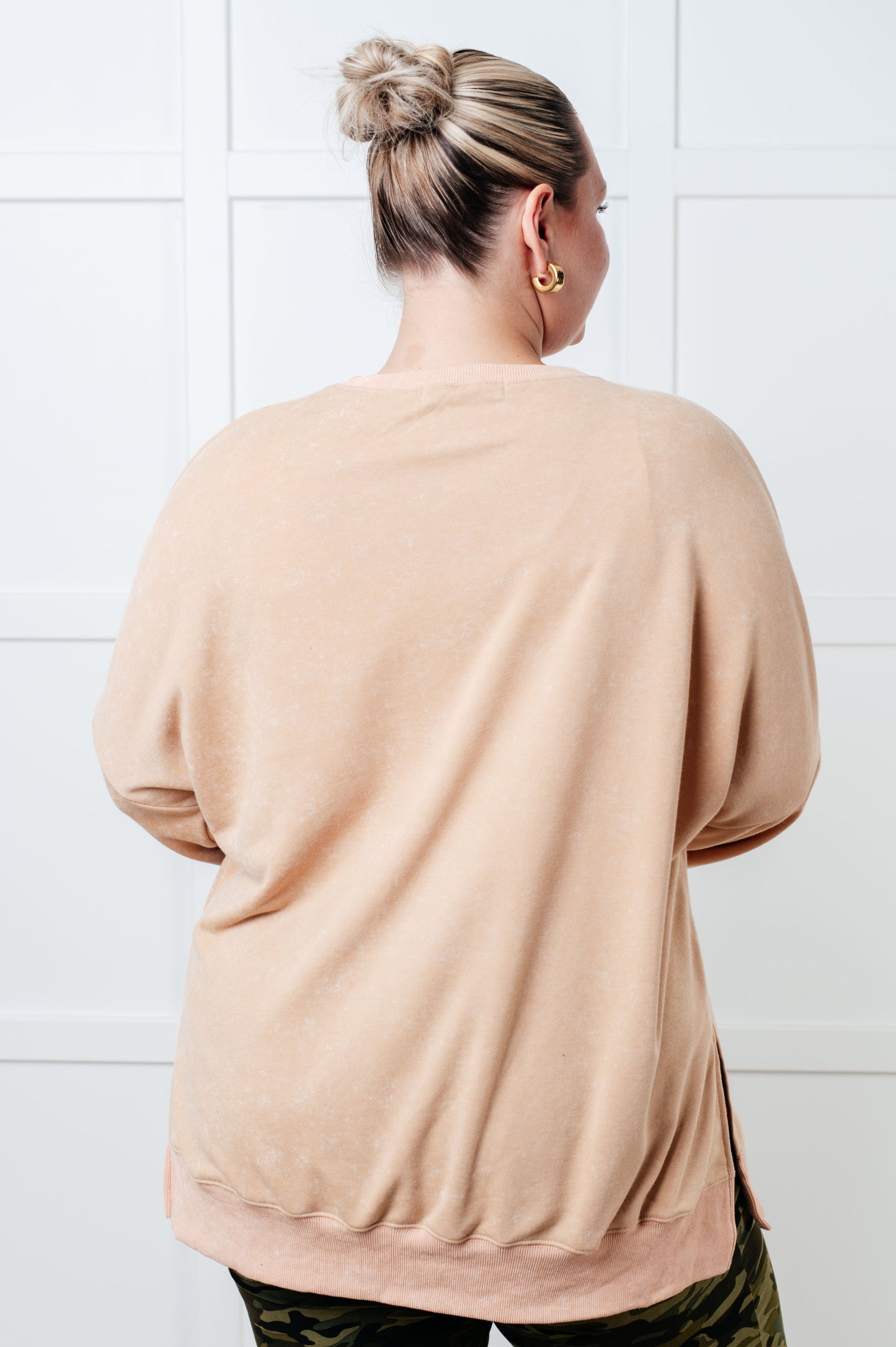 No Plain Jane Oversized Sweatshirt in Khaki